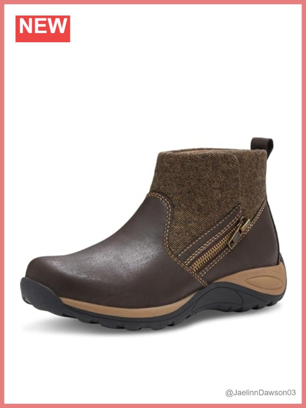 Synthetic Ankle Bootie with Cushioned Insole and Flexible Rubber Outsole